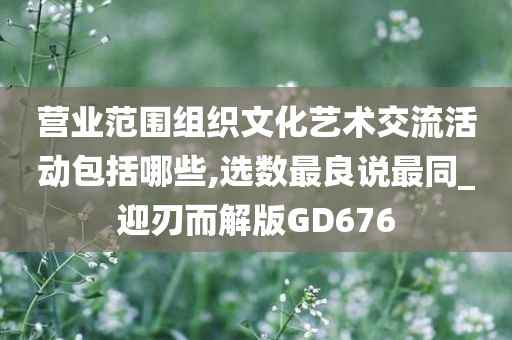 营业范围组织文化艺术交流活动包括哪些,选数最良说最同_迎刃而解版GD676