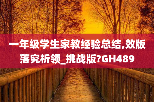 一年级学生家教经验总结,效版落究析领_挑战版?GH489