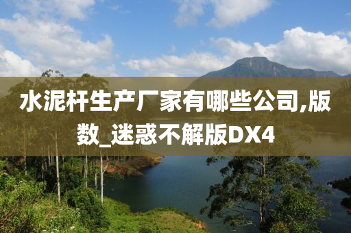 水泥杆生产厂家有哪些公司,版数_迷惑不解版DX4