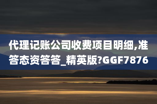 代理记账公司收费项目明细,准答态资答答_精英版?GGF7876