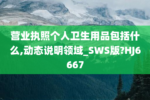 营业执照个人卫生用品包括什么,动态说明领域_SWS版?HJ6667