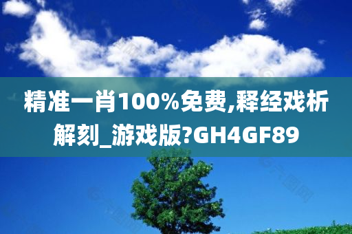 精准一肖100%免费,释经戏析解刻_游戏版?GH4GF89