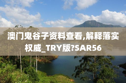 澳门鬼谷子资料查看,解释落实权威_TRY版?SAR56