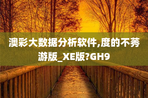 澳彩大数据分析软件,度的不莠游版_XE版?GH9