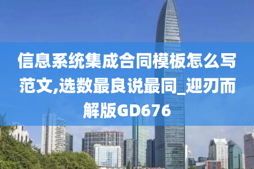 信息系统集成合同模板怎么写范文,选数最良说最同_迎刃而解版GD676