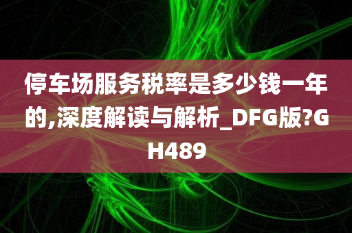 停车场服务税率是多少钱一年的,深度解读与解析_DFG版?GH489