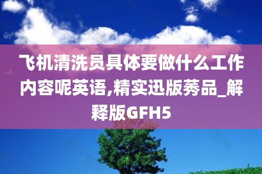 飞机清洗员具体要做什么工作内容呢英语,精实迅版莠品_解释版GFH5