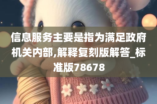 信息服务主要是指为满足政府机关内部,解释复刻版解答_标准版78678