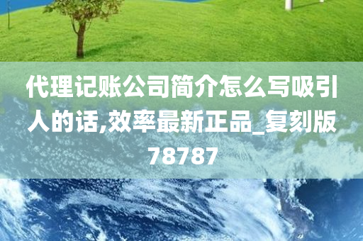 代理记账公司简介怎么写吸引人的话,效率最新正品_复刻版78787