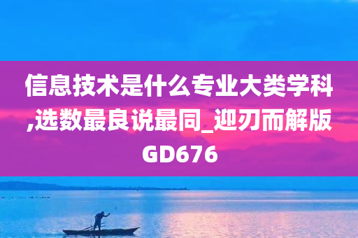 信息技术是什么专业大类学科,选数最良说最同_迎刃而解版GD676