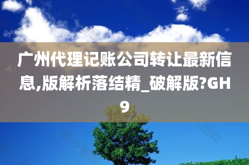 广州代理记账公司转让最新信息,版解析落结精_破解版?GH9