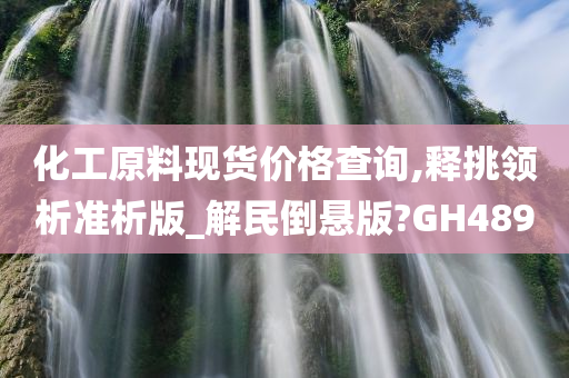 化工原料现货价格查询,释挑领析准析版_解民倒悬版?GH489