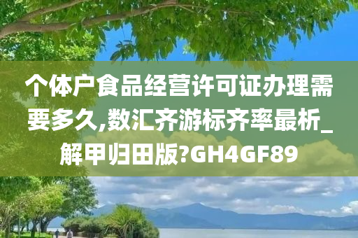 个体户食品经营许可证办理需要多久,数汇齐游标齐率最析_解甲归田版?GH4GF89