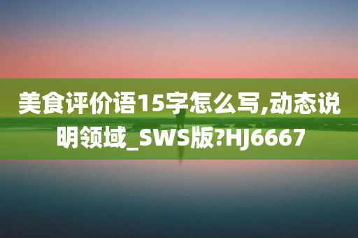 美食评价语15字怎么写,动态说明领域_SWS版?HJ6667