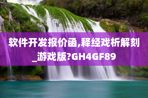 软件开发报价函,释经戏析解刻_游戏版?GH4GF89