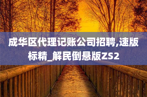 成华区代理记账公司招聘,速版标精_解民倒悬版ZS2