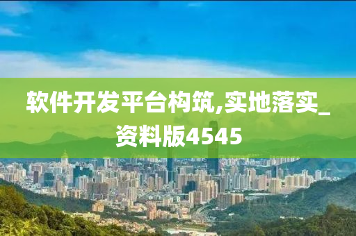 软件开发平台构筑,实地落实_资料版4545