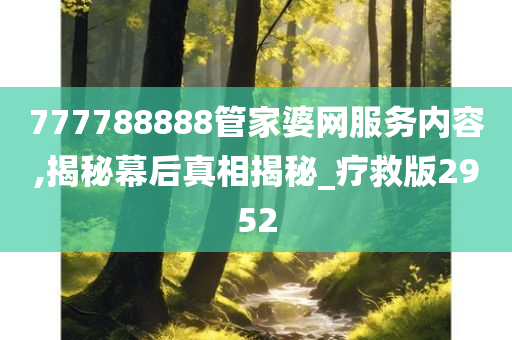 777788888管家婆网服务内容,揭秘幕后真相揭秘_疗救版2952