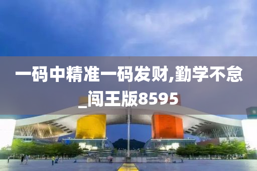 一码中精准一码发财,勤学不怠_闯王版8595