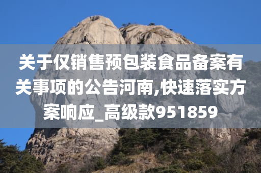 关于仅销售预包装食品备案有关事项的公告河南,快速落实方案响应_高级款951859