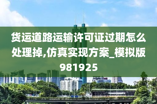 货运道路运输许可证过期怎么处理掉,仿真实现方案_模拟版981925