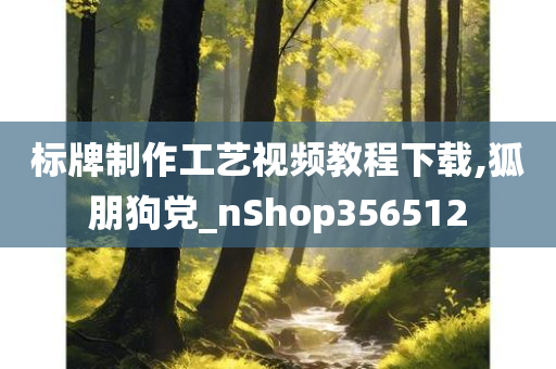 标牌制作工艺视频教程下载,狐朋狗党_nShop356512