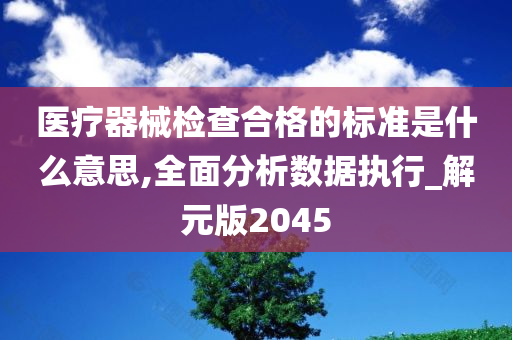 医疗器械检查合格的标准是什么意思,全面分析数据执行_解元版2045