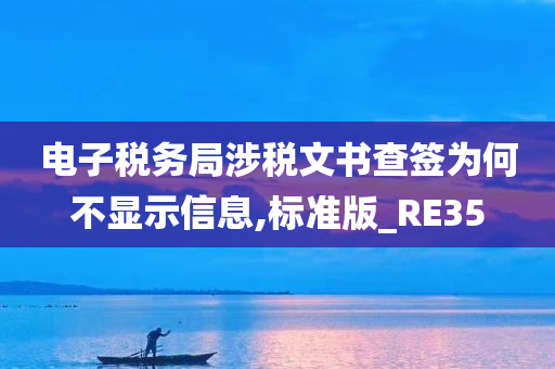 电子税务局涉税文书查签为何不显示信息,标准版_RE35