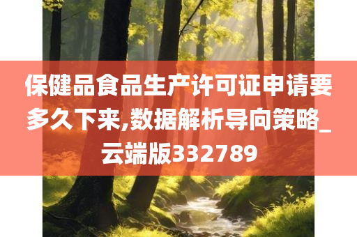 保健品食品生产许可证申请要多久下来,数据解析导向策略_云端版332789