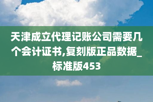 天津成立代理记账公司需要几个会计证书,复刻版正品数据_标准版453