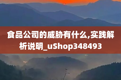 食品公司的威胁有什么,实践解析说明_uShop348493