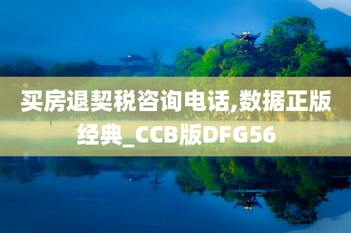 买房退契税咨询电话,数据正版经典_CCB版DFG56