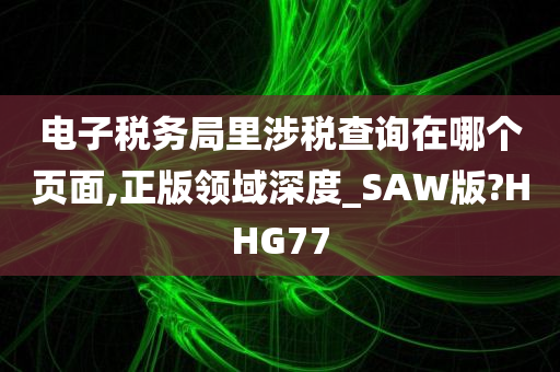 电子税务局里涉税查询在哪个页面,正版领域深度_SAW版?HHG77