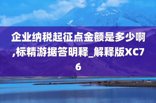 企业纳税起征点金额是多少啊,标精游据答明释_解释版XC76