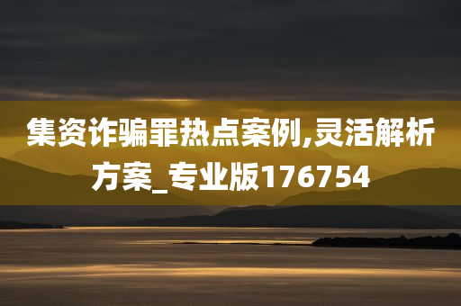 集资诈骗罪热点案例,灵活解析方案_专业版176754