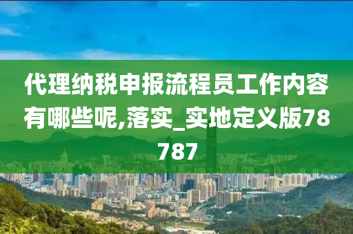 代理纳税申报流程员工作内容有哪些呢,落实_实地定义版78787