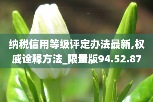 纳税信用等级评定办法最新,权威诠释方法_限量版94.52.87