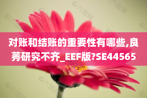 对账和结账的重要性有哪些,良莠研究不齐_EEF版?SE44565