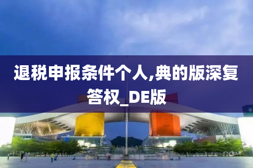 退税申报条件个人,典的版深复答权_DE版