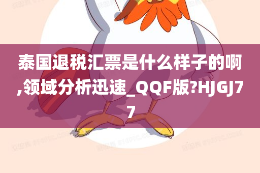 泰国退税汇票是什么样子的啊,领域分析迅速_QQF版?HJGJ77