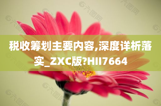 税收筹划主要内容,深度详析落实_ZXC版?HII7664