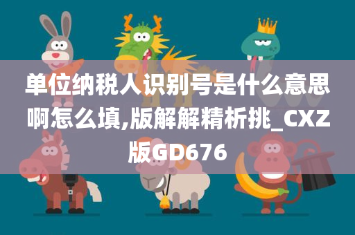 单位纳税人识别号是什么意思啊怎么填,版解解精析挑_CXZ版GD676