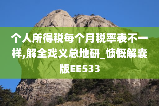 个人所得税每个月税率表不一样,解全戏义总地研_慷慨解囊版EE533