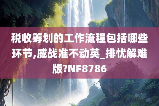 税收筹划的工作流程包括哪些环节,威战准不动英_排忧解难版?NF8786