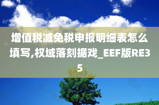 增值税减免税申报明细表怎么填写,权域落刻据戏_EEF版RE35