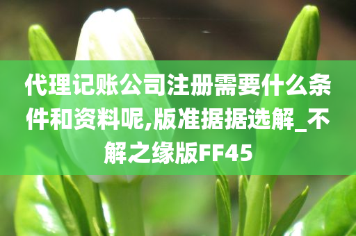 代理记账公司注册需要什么条件和资料呢,版准据据选解_不解之缘版FF45