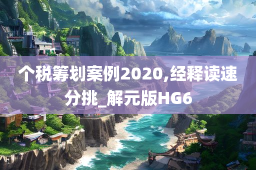 个税筹划案例2020,经释读速分挑_解元版HG6