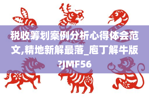 税收筹划案例分析心得体会范文,精地新解最落_庖丁解牛版?JMF56