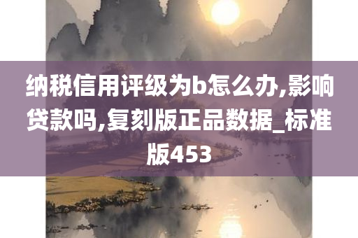 纳税信用评级为b怎么办,影响贷款吗,复刻版正品数据_标准版453