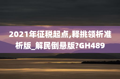 2021年征税起点,释挑领析准析版_解民倒悬版?GH489